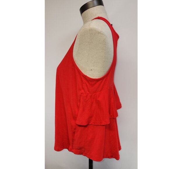 Bobi Los Angeles Red Ruffled Tank Top Size M - Picture 2 of 5